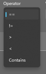 Operator Dropdown
