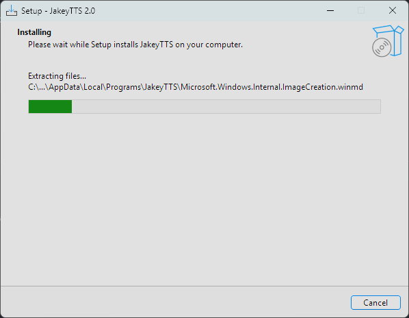 Extracting Assets Screen