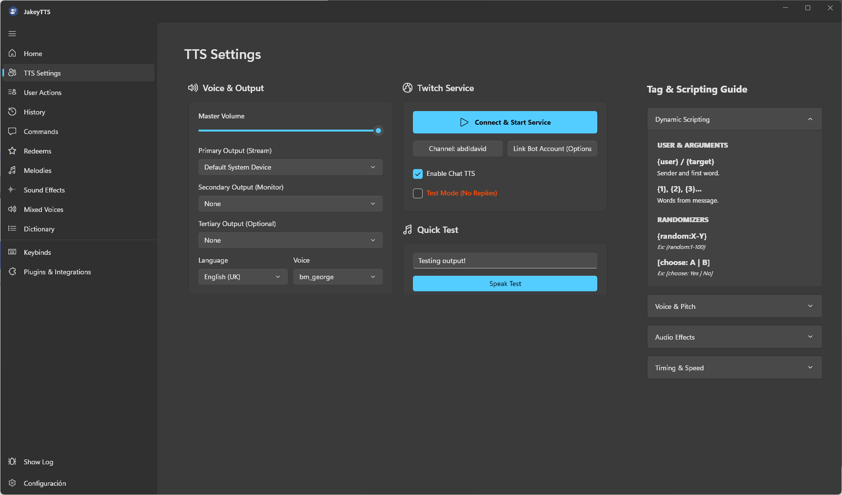 TTS Custom Selection