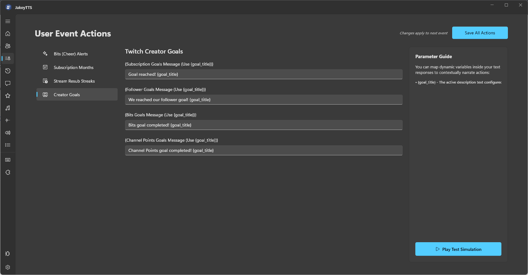 Creator Goals Configuration